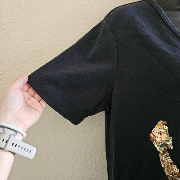 NWT Quacker Factory Sequined Anchor T-shirt - Picture 5 of 8